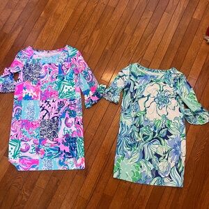 2 Girls Size Large Lilly Ruffle Sleeve Dresses